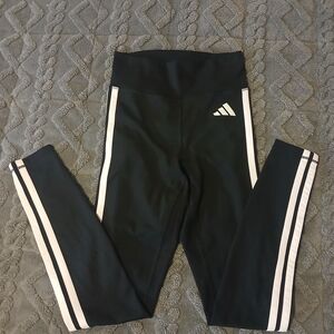 Adidas Women's Black Leggings with White Stripes